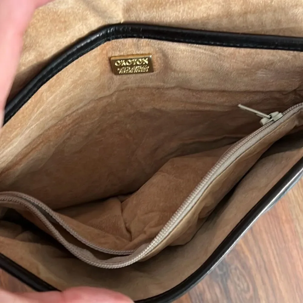 Oroton vintage black leather Crossbody bag